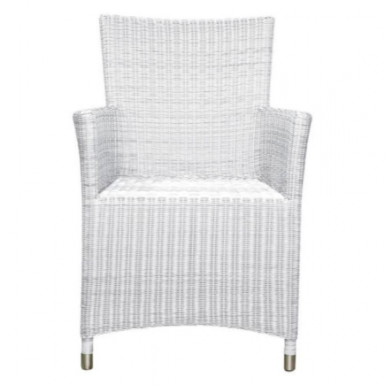 Korbsessel Polyrattan Aluminium Weiß